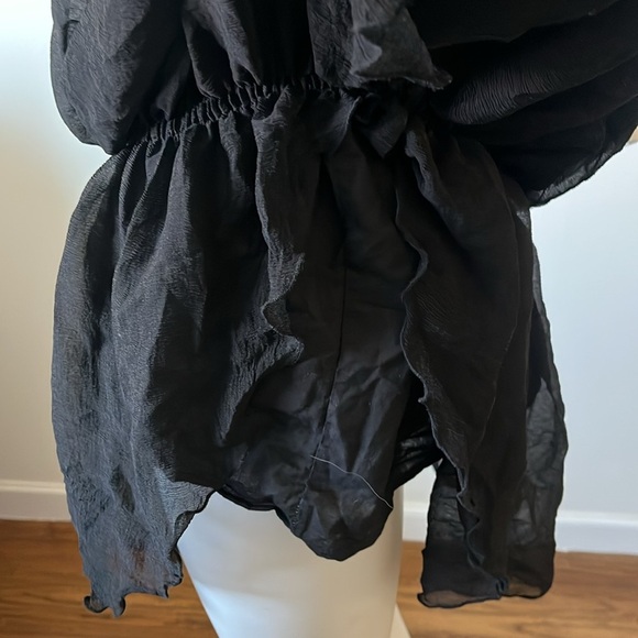 Milla Black Silk Bat Asymmetrical Blouse Size 12 - Picture 10 of 12